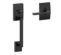 SCHLAGE FE285 622 LAT CEN - Juego de manijas de mitad inferior, negro mate