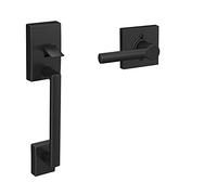 SCHLAGE FE285 CEN 622 BRW COL Century - Manija de entrada frontal y palanca Broadway con moldura Collins de mitad inferior, interior, negro mate