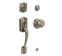Schlage Lock Company 687DA LIP 5 SMT 6 AL RCS F93 Cam 620 Geo Camelot chupete estilo handleset con interior de Georgia diestros pomo, peltre antiguo
