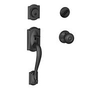 SCHLAGE Lock Company Camelot F60 CAM 622 GEO - Juego de manijas y pomo georgiano, color negro mate