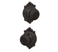 SCHLAGE Lock Company F10 GEO 716 BRK Brookshire Collection - Pomo de paso georgiano, bronce envejecido