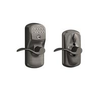 Schlage Plymouth - Cerradura con teclado numérico, tecnología «Flex-Lock» y manilla de estilo ondulado.