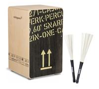 Schlagwerk Cajón CP404 BLK + escoba Keepdrum SV603WH Brush