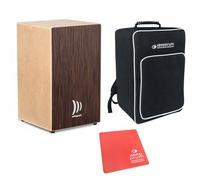 Schlagwerk CBA30SW - Cajón Pro wengué + almohadilla para asiento Keepdrum rojo y funda