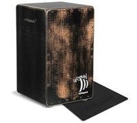 Schlagwerk CP5230 Cajon Urban OS Grunge Black - bajo pronunciado - superficie de golpeo de gabón con aspecto “used” moderno - Made in Germany - cuerdas de snare afinables - incluye cojín de asiento
