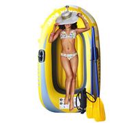 Schlauchboot Kajak,Sommer Doppel PVC Aufblasbares Kajak - Kanu-Fischerboot mit Doppelpaddeln, PVC-für treibendes Angeln im Freien, Wassersport