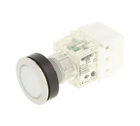 Schlegel 23.000.462 Pulsador de acero inoxidable, tapón de botón, blanco, sensor de contacto pulsador 1 contacto N/O, conexión roscada
