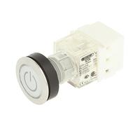 Schlegel 23.000.770 Pulsador de acero inoxidable, tapa de botón transparente, símbolo de placa de identificación encendido/apagado, sensor de contacto de empuje 1 abridor, conexión de tornillo