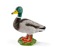 Schleich-13824 Figura de Pato Macho, Ánade Real, Colección Farm World, Multicolor, 4.4 cm (13824)