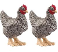 Schleich 13997 Pollo Plymouth Rock, a Partir de 3 años, Farm World - Figura, 2 x 4 x 4 cm (Paquete de 2)