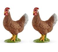Schleich 17081 Gallina, a Partir de 3 años, Farm World - Figura de Juego, 2 x 4 x 5 cm (Paquete de 2)