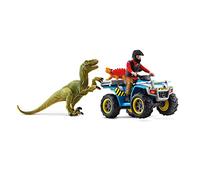 Schleich 41466 Juego de Dinosaurios - Escapa en un Quad del Velociraptor, Juguetes para más de 4 años