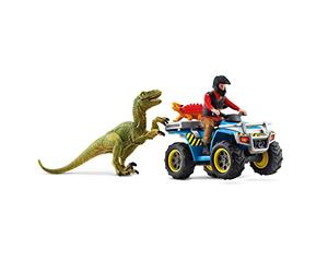 Schleich 41466 Juego de Dinosaurios - Escapa en un Quad del Velociraptor, Juguetes para más de 4 años