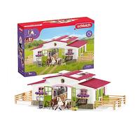 Schleich 42344 Horse Club Play Set - establo de equitación con Jinete y Caballos, Juguetes a Partir de 5 años