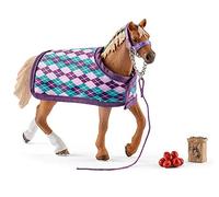 Schleich 42360 - Figura Decorativa con Funda de Caballo de inglés, Multicolor