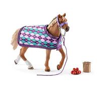 Schleich 42360 Horse Club Play Set - Purasangre con Manta, Juguetes a Partir de 5 años