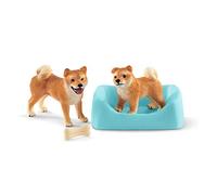 Schleich Set de juego 42479 Farm World – Madre y cachorro de Shiba Inu – a partir de 3 años