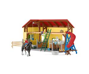 Schleich 42485 Farm World Play Set - establo de Caballos, Juguetes a Partir de 3 años
