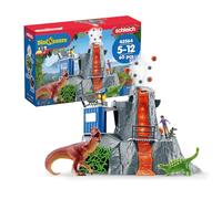 schleich DINOSAURS 42564 - Set Campamento Base de Expedición con Dinosaurios de Juguetes - Incluye Volcán en Erupción LED, Exploradores y 2 Figuras de Dinosaurios - Juguetes para Niños 5 Años o Más