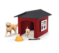 Schleich 42722 Caseta de Perro con Golden Retrievers, a Partir de 3 años, Farm World - playset, 9 Piezas