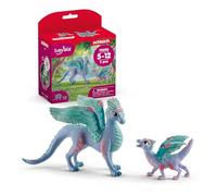 schleich BAYALA | Dragón floral y bebé dragón 70592 | figuras detalladas & decoración | figuras coleccionables con flores y purpurina | regalo para niñas y niños | a partir de 5 años | set de 2 piezas