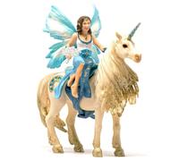 Schleich BAYALA | Eyela en Unicornio Dorado 42508 | 8 x 15 x 18 cm | Figura a partir de 5 años | figuras fantásticas detalladas | figuras mágicas de colección | regalo para niñas y niños