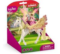Schleich BAYALA | Hada Feya con Unicornio Pegaso 70568 | Hada con Espejo y Unicornio con imán | Regalo para niñas y niños | decoración y Figuras coleccionables Desde 5 años | Set de 3 Piezas