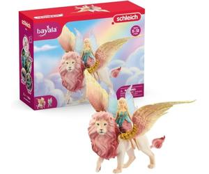 Schleich BAYALA | Hada sobre león Alado 70714 | león con alas móviles y imán | Idea de Regalo para niños y niñas | Preciosas Figuras de colección | Figura a Partir de 5 años | 25 x 8 x 19 cm