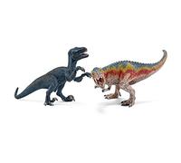Schleich- Colección Dinosaurios Set figuras Tiranosaurio Rex y Velociraptor, Multicolor (42216)