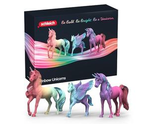 Schleich Collectors | Set de Unicornios arcoíris 42821 | Figuras detalladas con degradados y Detalles metálicos | decoración Elegante | Regalo excepcional para Adultos | Set de 3 Piezas