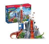 schleich DINOSAURS 42564 - Set Campamento Base de Expedición con Dinosaurios de Juguetes - Incluye Volcán en Erupción LED, Exploradores y 2 Figuras de Dinosaurios - Juguetes para Niños 5 Años o Más