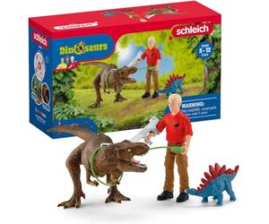 Schleich Dinosaurs | Ataque de Tyrannosaurus Rex 41465 | 5 Piezas | Set de juego a partir de 5 años | set con personajes, numerosas funciones y muchos accesorios