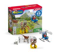 schleich 72216 Rescate de dinosaurios en helicóptero, a partir de 5 años, DINOSAURS - playset, 28 piezas