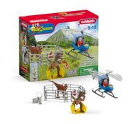 schleich 72216 Rescate de dinosaurios en helicóptero, a partir de 5 años, DINOSAURS - playset, 28 piezas