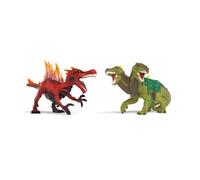 SCHLEICH Eldrador Creatures - 2PC Lava vs Jungle World Playset with Fire Dinosau