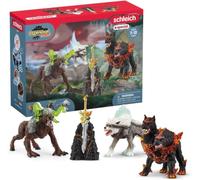 Schleich ELDRADOR Creatures | Set de iniciación 72179 con Cancerbero, Lobo de Nieve, Bestia de Piedra y superarma | Figuras de Criaturas | Juguete Desde 7 años | 5 Piezas | Exclusivo Amazon
