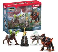 Schleich ELDRADOR Creatures | Set de iniciación 72179 con Cancerbero, Lobo de Nieve, Bestia de Piedra y superarma | Figuras de Criaturas | Juguete Desde 7 años | 5 Piezas | Exclusivo Amazon
