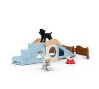 Schleich Farm World | Aventura para Cachorros 42763 | Set con 2 Perros, caseta, rampa, escaleras & Accesorios | Juguete de Granja Realista | Regalo para niños y niñas Desde 3 años | 12 Piezas