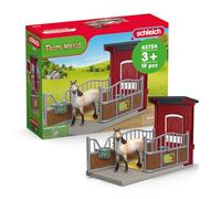 Schleich – Box para Ponis Mustang 42724, set 19 piezas, figuras detalladas, a partir de 3 años