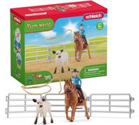Schleich Farm World | Captura con Lazo con amazona Vaquera 42577 | 9 Piezas | Set de juego a partir de 3 años | set con figuras, múltiples funciones y numerosos accesorios | figura de granja de schleich
