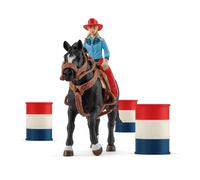 SCHLEICH Farm World Cowgirl Barrel Racing Fun Toy Playset, Multi-colour (42576)