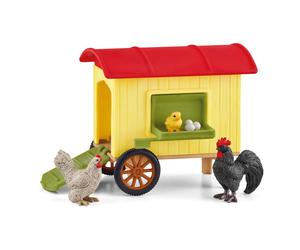 SCHLEICH Farm World Mobile Chicken Coop Toy Playset, Multi-colour (42572)