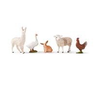 Schleich Farm World | Set Animales de Granja 77536 con Conejo, oca, gallina, Oveja y Llama | Juguete de Granja a Partir de 3 años | Set detallado de 5 Piezas | Exclusivo en Amazon