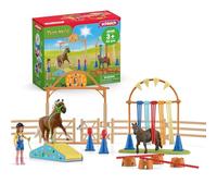 Schleich Farm World | Set de Entrenamiento de Agility para Ponis 42481 | Set con 2 ponis, niña, recorrido y accesorios | Juguete de granja para niños a partir de 3 años | 41 piezas