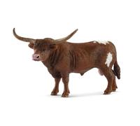 SCHLEICH Farm World Texas Longhorn Bull Toy Figure, Brown/Whit (Importación USA)