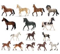 Schleich Figuras de Animales Caballos Set Con 15 Juego Potro Pura Sangre