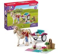 Schleich Horse Club 42467 - Set de Carruaje, 32 Piezas - Incluye Figura de Niña, Poni y Accesorios de Picnic - Animales de Juguete Coleccionables - Juguetes para Niños de 5 Años o Más