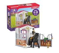 Schleich Horse Club | Box para Caballos con Tori & Princess 42437 | +5 años | set con establo, figura niña articulada, caballo, perro, valla y accesorios | juguete para niños y niñas desde 5 años | 26 pi