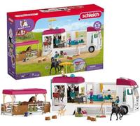 Schleich Camión de transporte de caballos 42619 con box, 3 caballos, Lisa y sus padres – 227 piezas