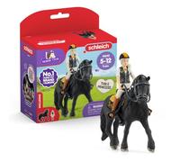 schleich HORSE CLUB | Tori & Princess 42640 | Figura niña articulada con caballo, silla, brida & manta de montar | Set de juego ecuestre realista | Regalo para niños | Juguete desde 5 años | 11 piezas